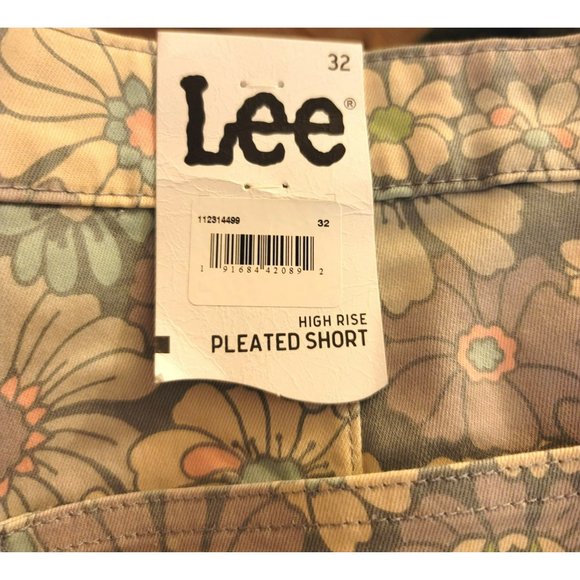 Lee Floral Shorts Chetopa Twill Workwear High Rise Pleated Womans M (32) Jj3406 - Picture 8 of 9